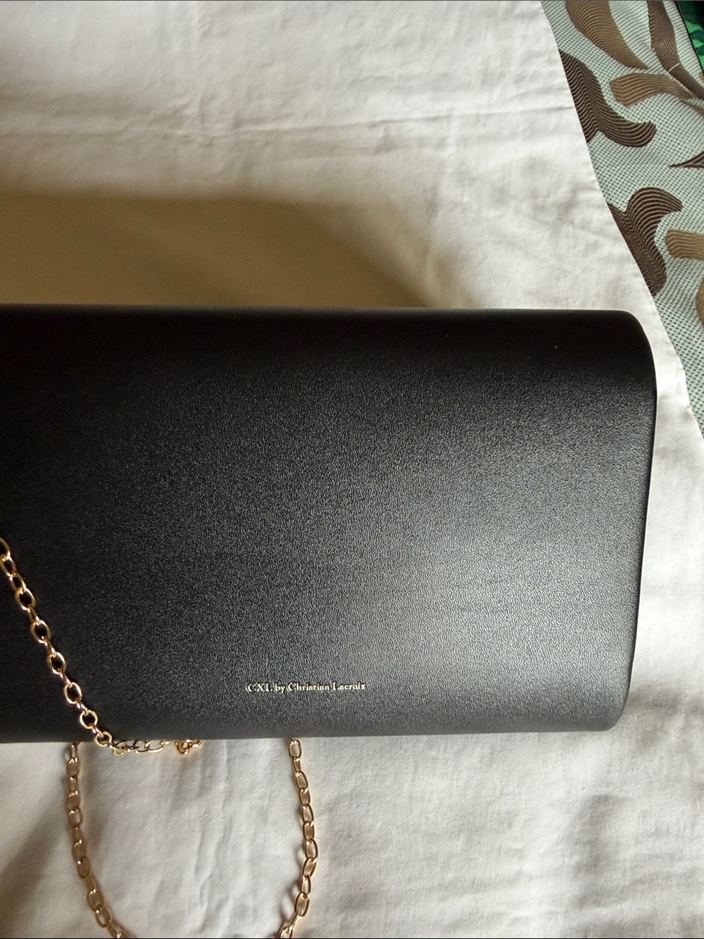 Christian Lacroix Black Evening Clutch with Gold Chain - Picture 5 of 7